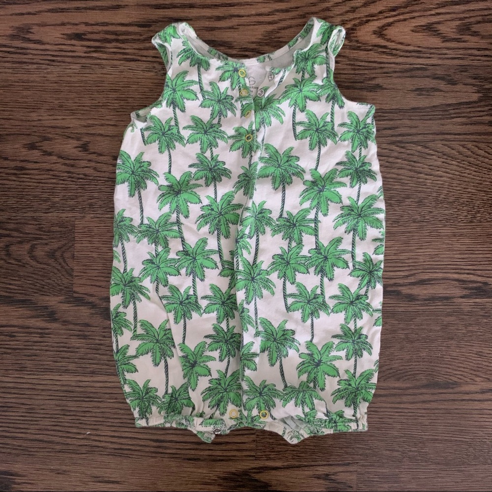 Egg New York Palm Print Romper